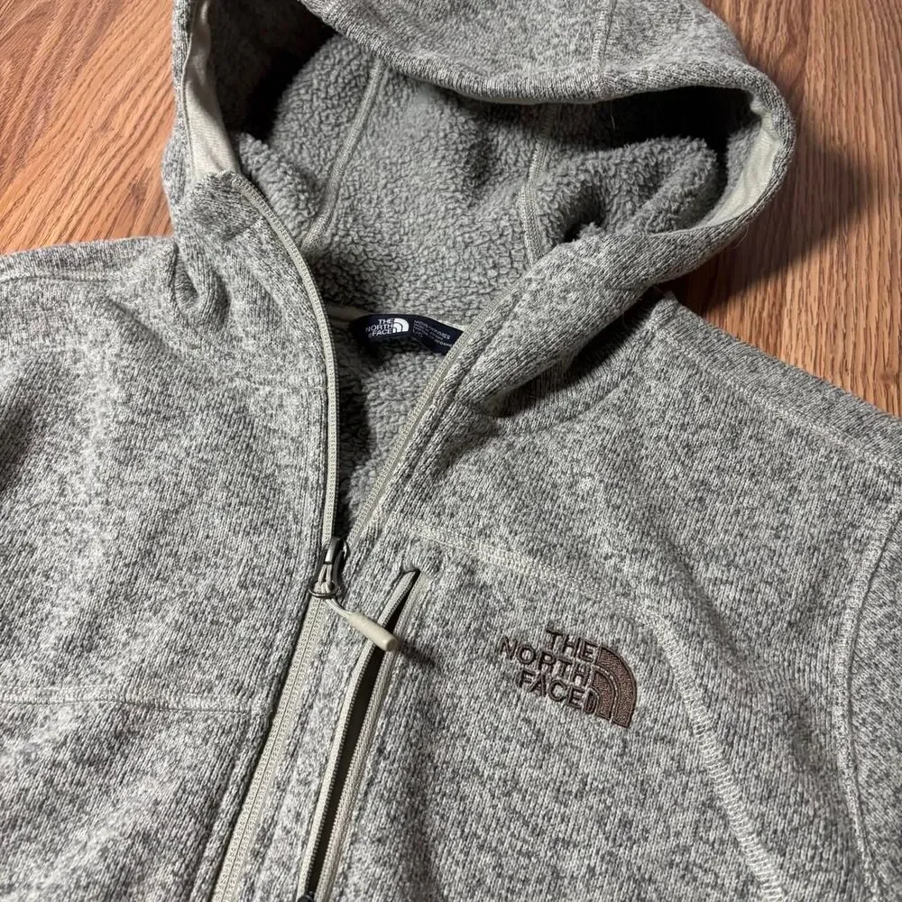 The North Face Fleece Hoodie Jacket Men’s Large Beige Full Zip Outdoor